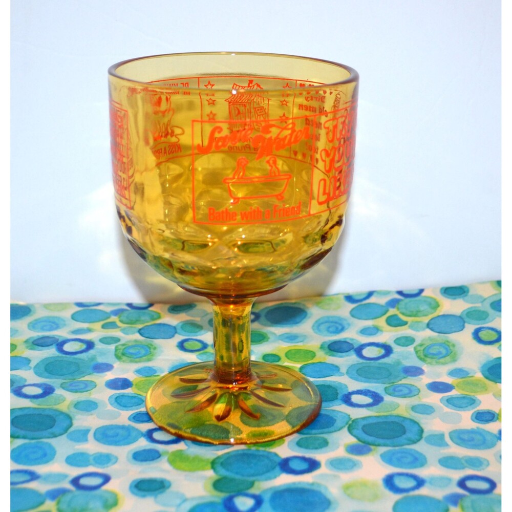 Vintage Beer Mug 1970s Amber Comic Sayings